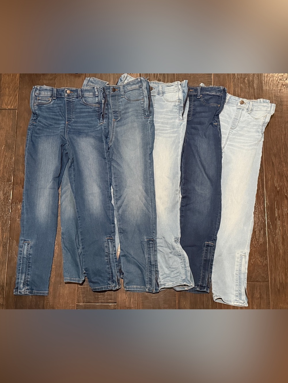 LOT 5 Pairs So Adaptive Jeans Girls Size 10 Zip Sides Special Needs Disability